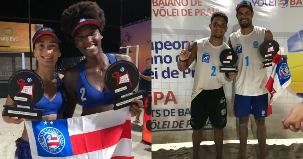 Bahia conquista primeiros títulos de vôlei de praia com duplas Lívia e Bulcks e Moca e Juca
