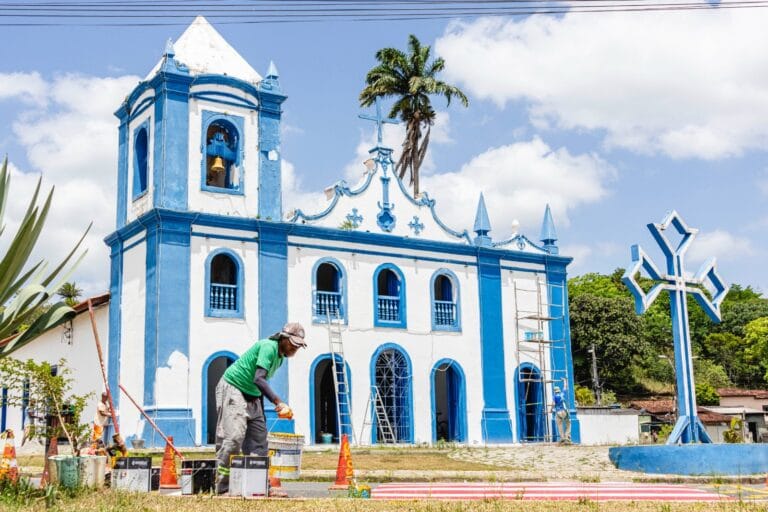 Igreja do Senhor do Bonfim passa por processo de restauração em Mata de São João
