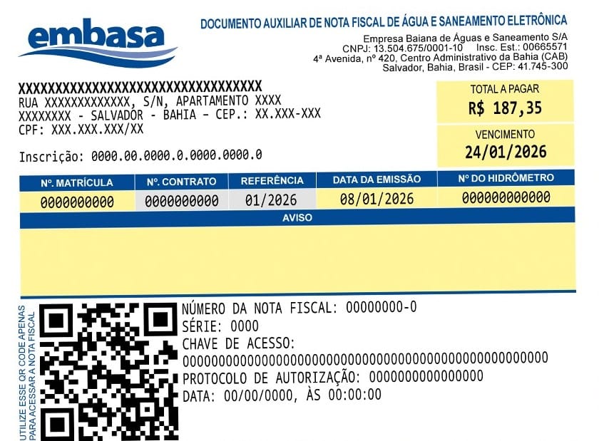 EMBASA ESCLARECE MUDANÇAS NA CONTA DE ÁGUA EM 2026 E ALERTA PARA GOLPES.